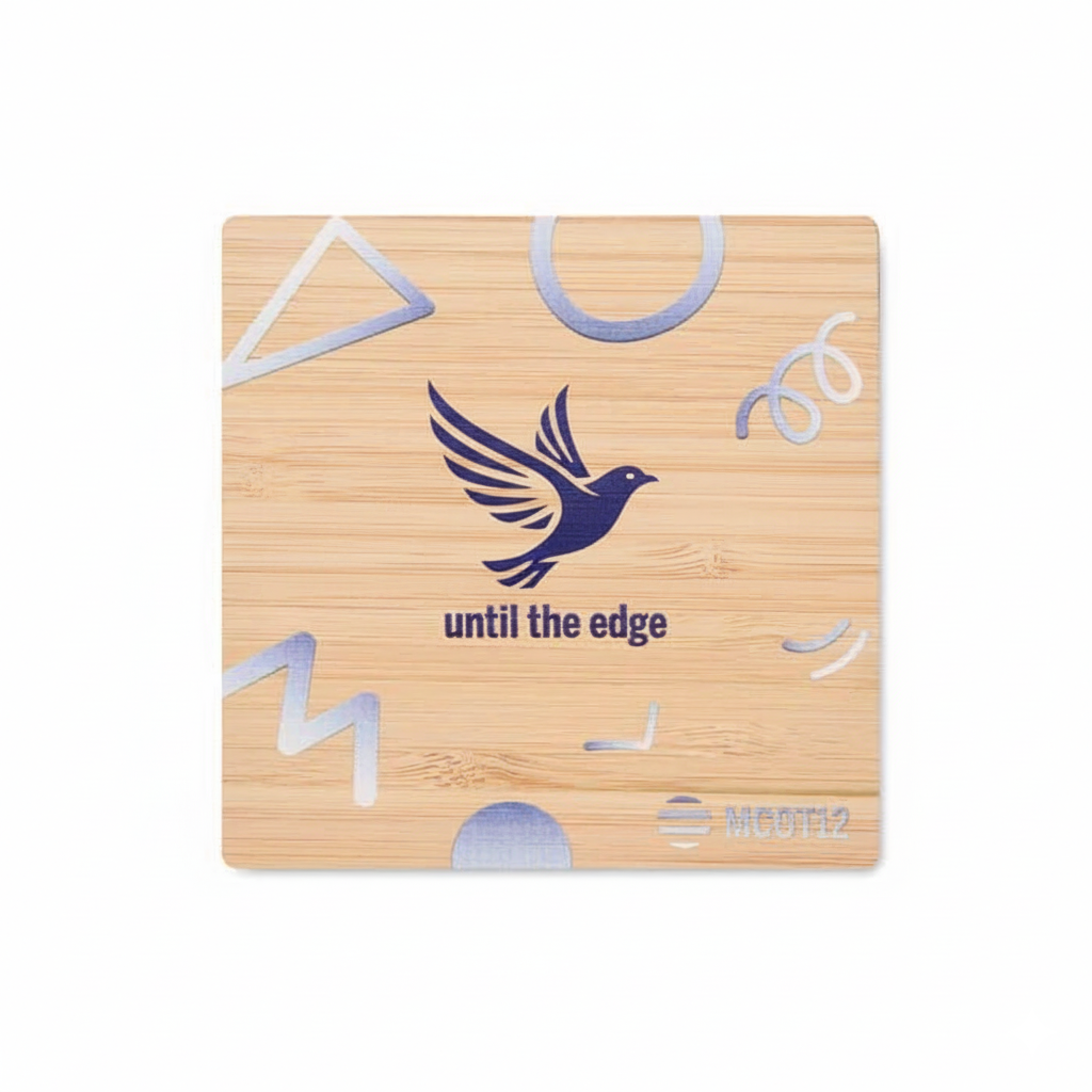 Posavasos cuadrado de bambú con logotipo personalizado